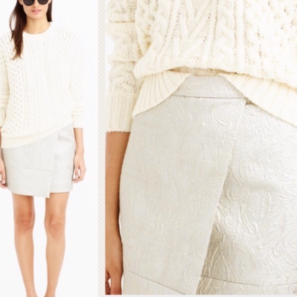 J Crew Origami Metallic Matelasse Skirt - Picture 2 of 7